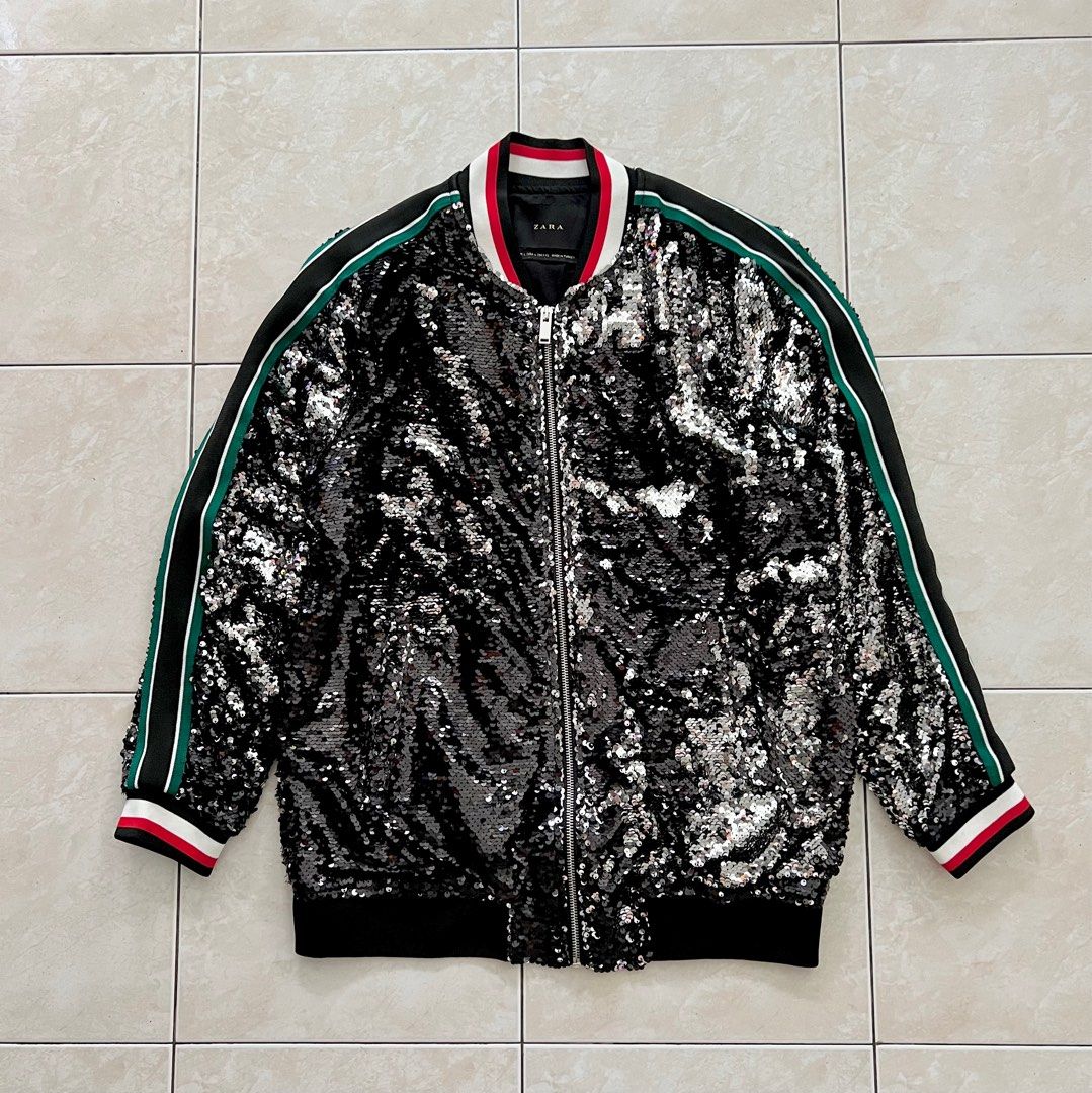 Zara mens sequin bomber jacket cheap
