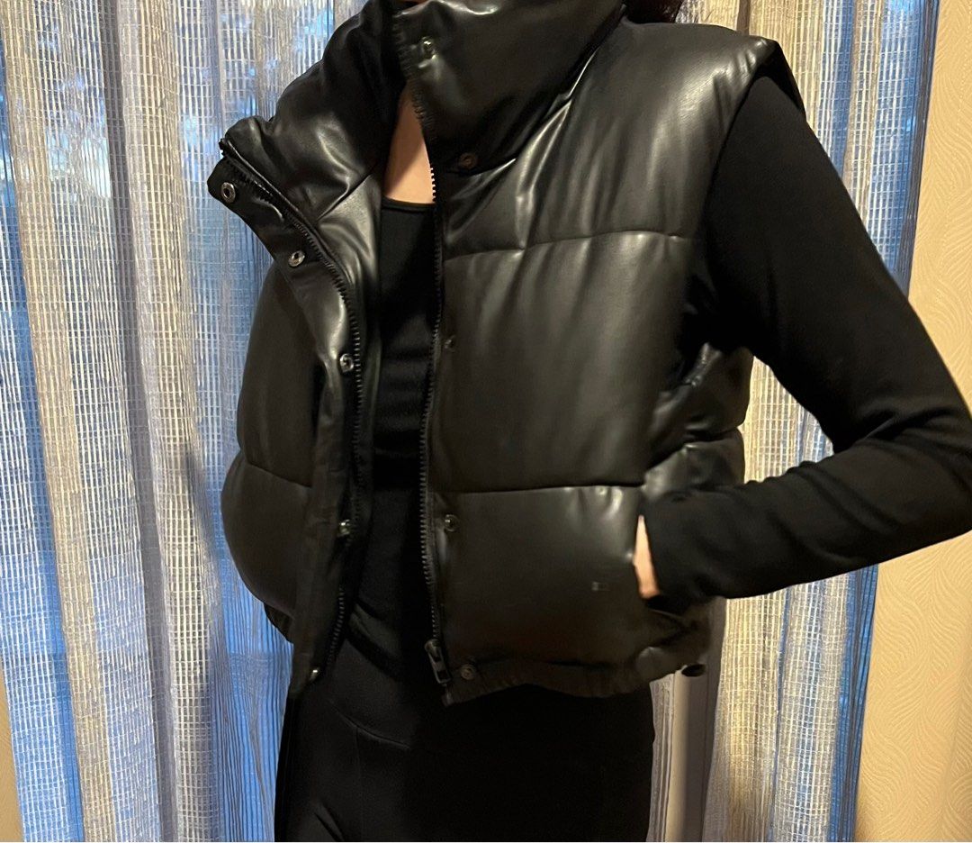 Leather Gilet Womens Zara Zara Puffer Vest Zara Body Warmer Women&