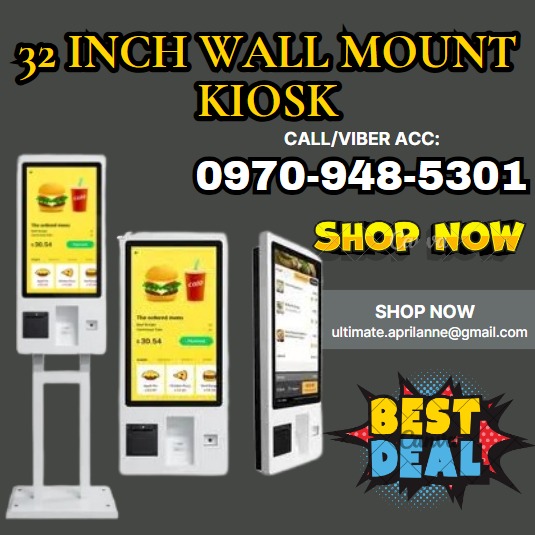 32 Inch Wall Mount Touch Screen Fast Food Ordering KIOSK Self Service ...