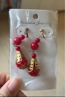 紅色耳環，裙掛耳環64239408411265110
