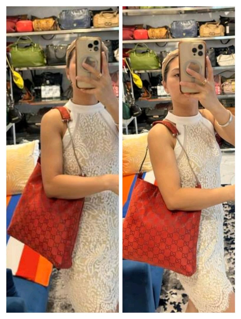 Gucci hobo bag red best sale