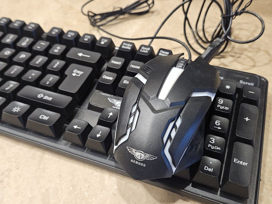 ACROSS gaming keyboard and mouse (Category: Computer Keyboard) located in Manila. Submitted by itzme7 (Listing ID 1336951447, Image 1). Description: No box included!.