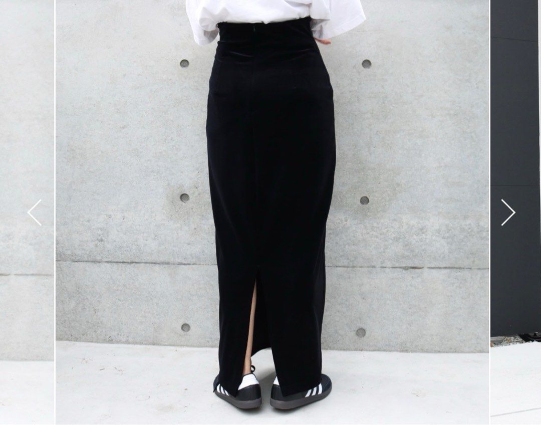 aere high-waist velours skirt 36 ブラック｜スカート