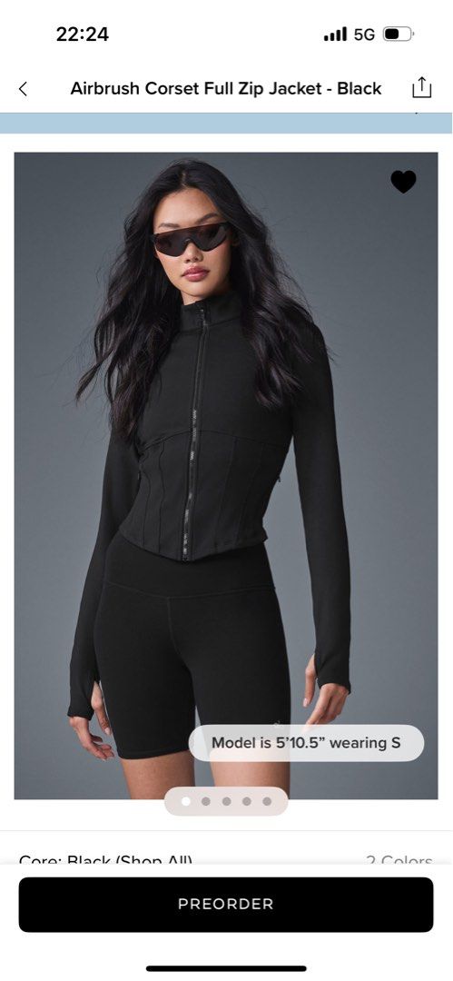 Alo Airbrush Corset Full Zip Jacket(Alo Airbrush Corset Alo Airbrush Corset Full Zip Jacket(Alo Airbrush Corset