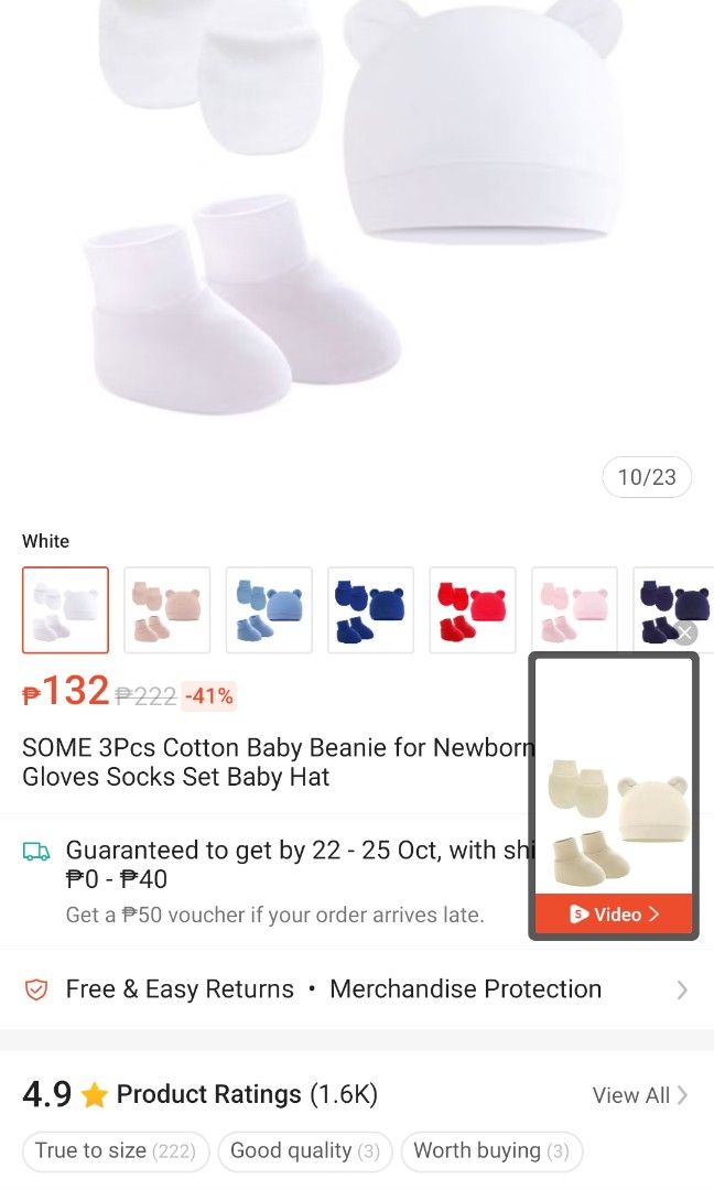 Baby Bonnet, Socks and Gloves (Category: Babies & Kids Fashion) located in Taguig. Submitted by rai.a.c (Listing ID 1337048537, Image 2). Description: .