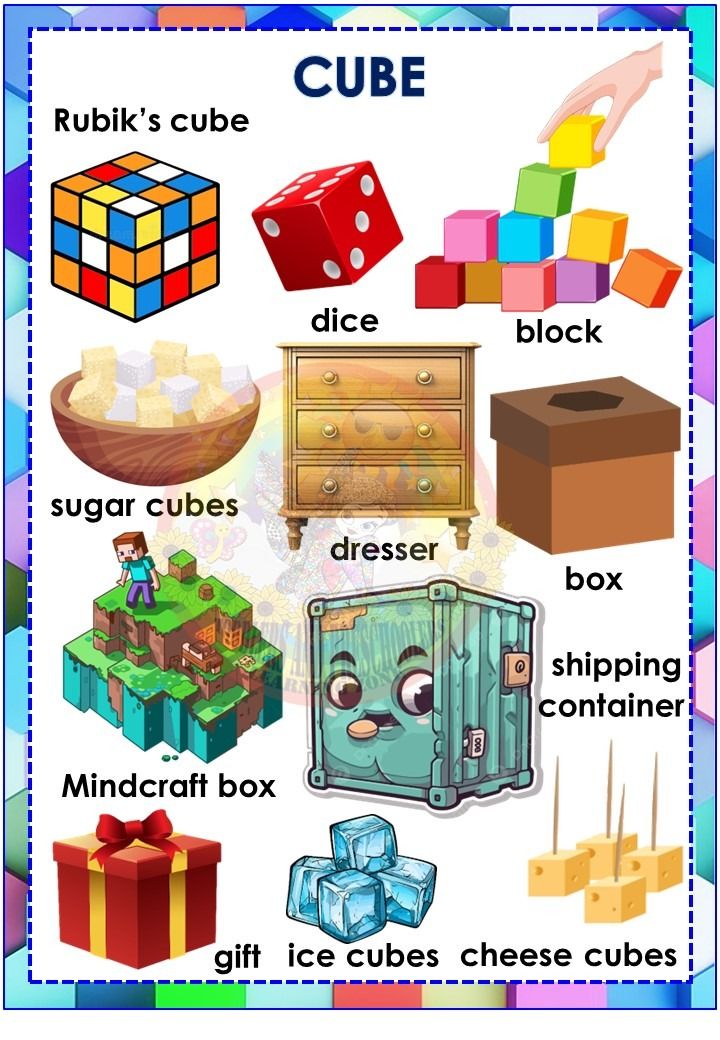 Back to back laminated Pyramid and Cube object charts, Hobbies & Toys ...