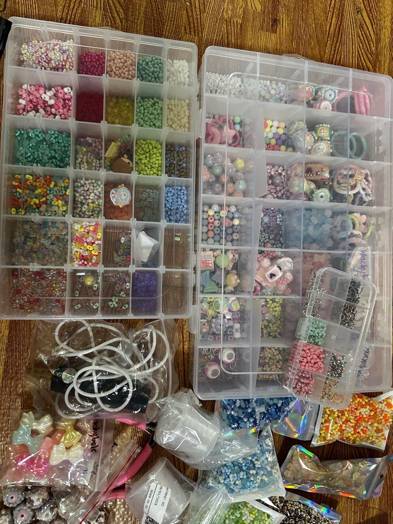 Beads for craft take all (Category: Craft Supplies & Tools) located in Malabon City. Submitted by softresetatelier (Listing ID 1336915612, Image 2). Description: Selling my bead, tools, organizer. Letting go. Drill, long nose included. Peanut beads, metal string all included in photo.