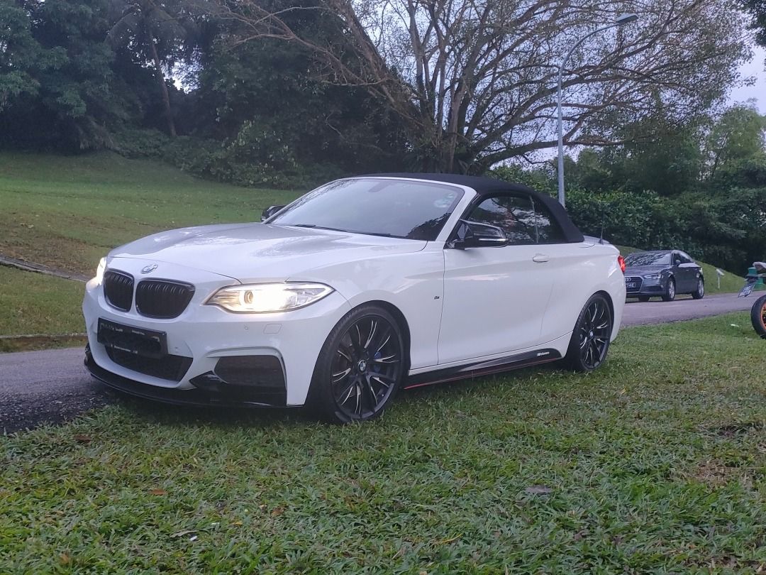 BMW 2 Series Convertible M235i Auto (Category: Used Cars) located in Singapore. Submitted by jwuck (Listing ID 1336961461, Image 1). Description: Rare M235i soft-top cabriolet in Singapore (not the common 218i or 220i). Seeking honest deal - price is negotiable based on sincerity. Now is best time to renew Cat B COE for a timeless M235i. Whilst pegged just below M2, M235i's stunning power (321 BHP/450 NM), performance (0-100 in ~5 sec and max ~25