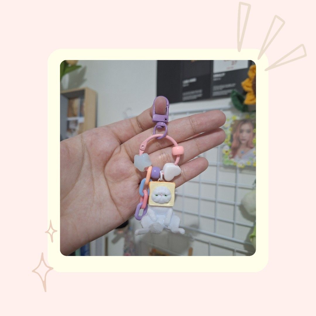 bread cat keychain anik anik burloloy (Category: Character Goods) located in Dasmarinas. Submitted by ae.kwn (Listing ID 1337016126, Image 1). Description: dm if interested.