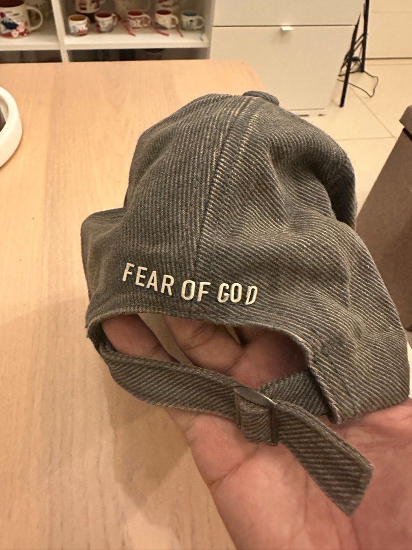 CAP ESSENTIALS (Category: Caps & Hats) located in Pasig City. Submitted by mbandco (Listing ID 1337040821, Image 2). Description: bought in bangkok. veey good condition. Denim fabric in Gray.