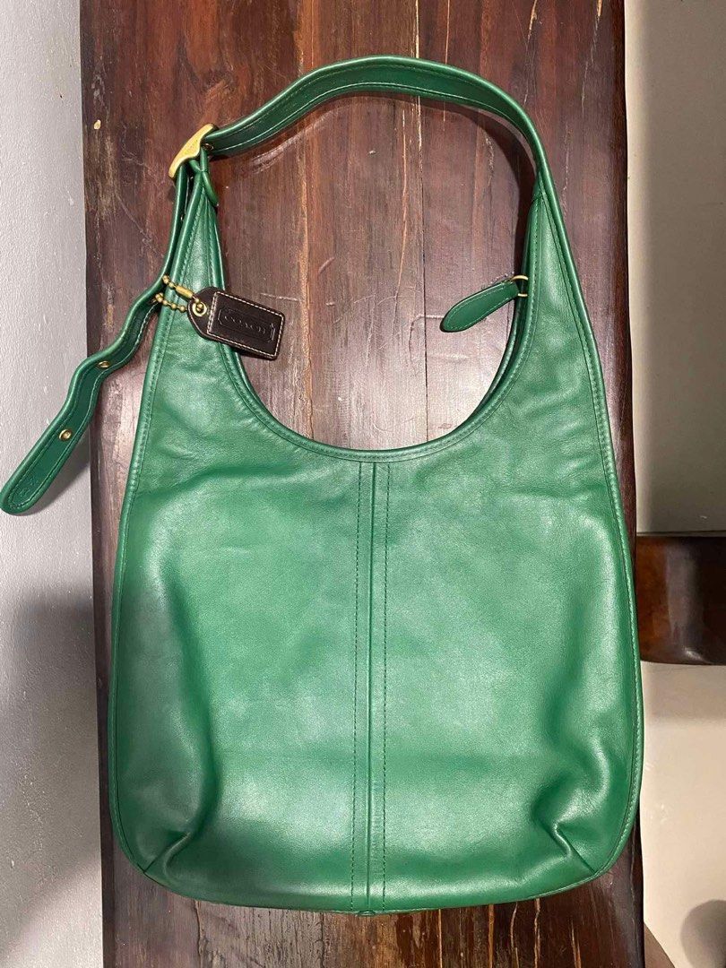バッグ Vintage Coach Ergo Shoulder Bag Green COACH Ergo Flap Shopper Leaf Green Leather Shoulder Bag | eBay