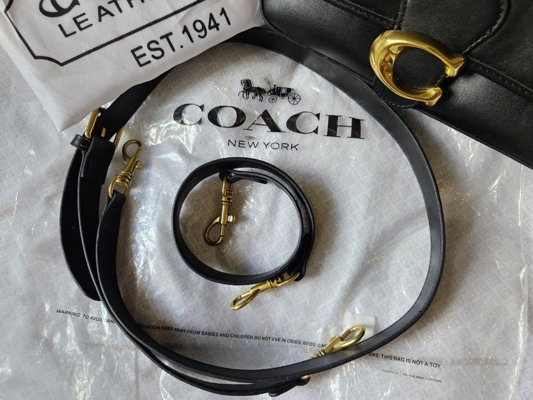 RUSH! COACH BAG (Category: Luxury Bags & Wallets) located in Iloilo. Submitted by floresse (Listing ID 1336914364, Image 2). Description: Coach Soft Tabby Black with Cross body Sling and Shoulder Sling with Dust Bag with tag Seller is not Authenticator, please wag niyo na po ako tanungin kung Authentic yung item. Bought Direct Japan Box FROM AUCTION ONLY Bought from Japan via Auction Box Price still negotiable, no to lowballer Payment first befor