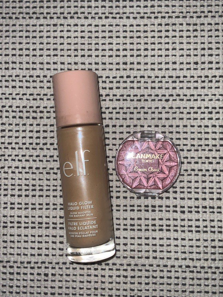 ELF halo glow & Canmake cream blush (Category: Makeup) located in Imus. Submitted by kookietae (Listing ID 1337017024, Image 1). Description: Elf Halo Glow & Canmake cream cheek blush - SELLING AS A SET FOR ₱1200 (a steal) Elf halo glow - used 2x (not for me) Canmake cream cheek - used 3x (don’t like the shade on me) both are still like new please adopt them 💗 📍 imus cavite mop: gcash/maya/bank transfer mod: ggx/lalamove (sdd).