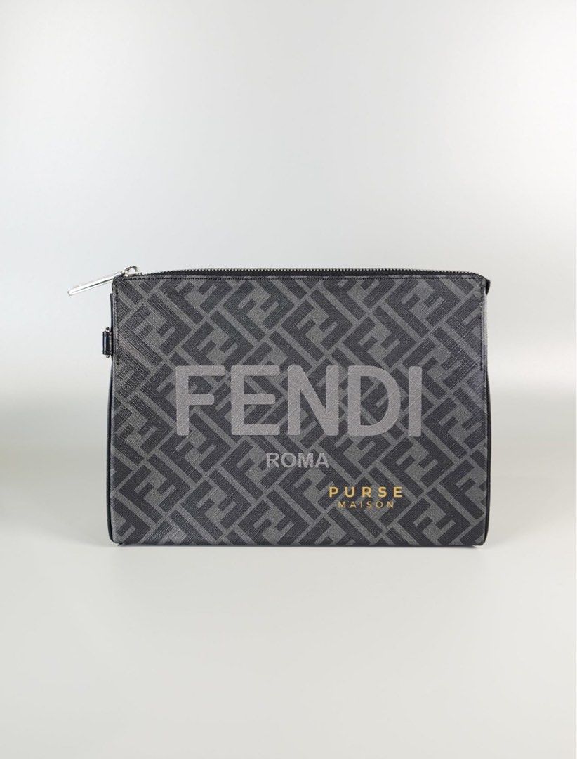 Fendi Clutch Bag in Black/Grey Monogram Canvas (Category: Luxury Bags & Wallets) located in Taguig. Submitted by closetcompany (Listing ID 1336926501, Image 1). Description: Fendi Clutch Bag in Black/Grey Monogram Canvas 🫧Php 63,000 🫧CONDITION: Brand new 🫧INCLUSIONS: dust bag, tag, care manual, paper bag 🫧Modes of Payment: Cash BDO credit card (Up to 12 mos installment with interest) Layaway Paypal Accepted Bank Transfer : BDO and BPI 💯% Aut