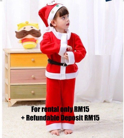 Rental Kids Christmas Santa Costume 7 8 years 135 140cm Babies Kids Babies Kids Fashion on Carousell