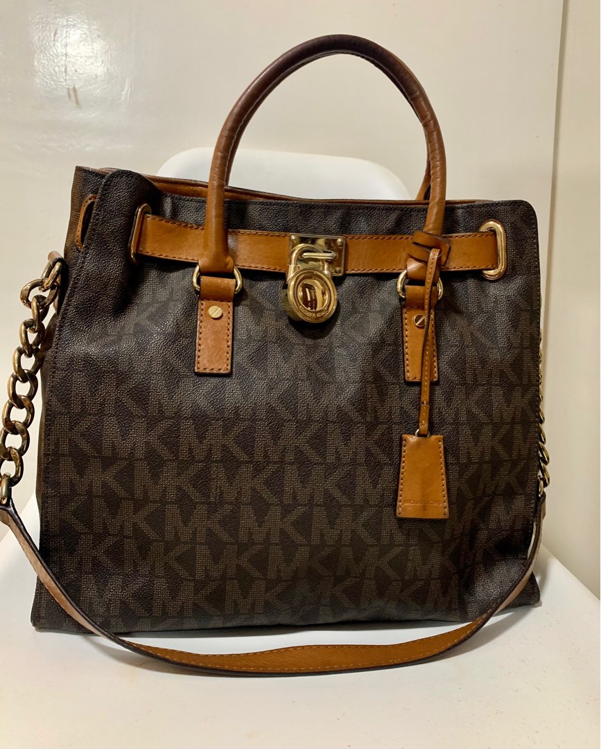 Michael Kors MK Hamilton Signature Monogram Bag, Luxury, Bags & Wallets ...