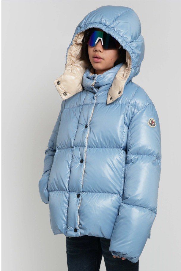 Moncler kids 110 160cm blue down jacket skiing Carousell