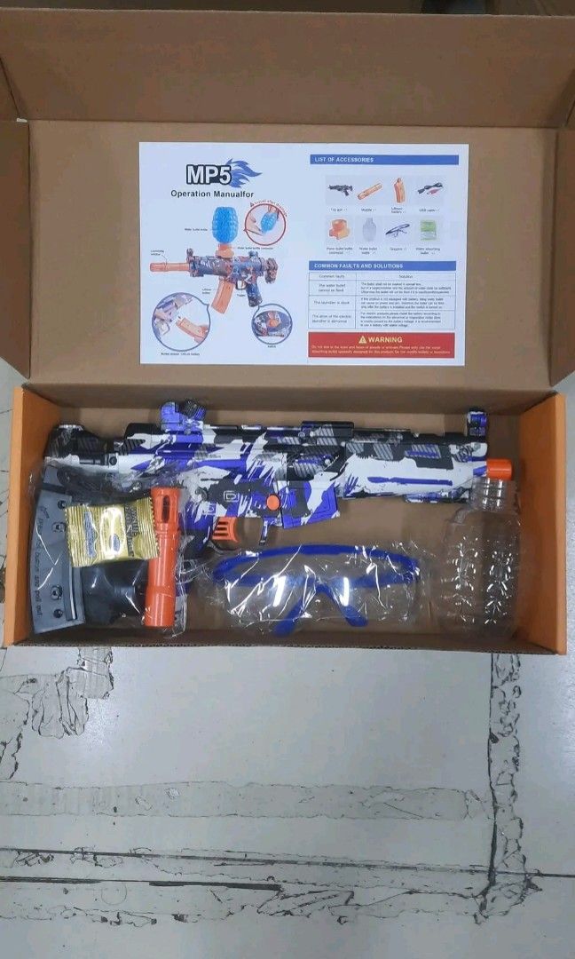 MP5 gel blaster toy gun (Category: Action & Battle Toys) located in Manila. Submitted by bongsy999mall (Listing ID 1336920961, Image 1). Description: .