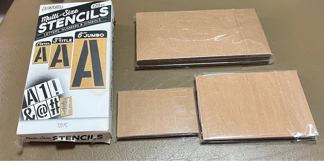 (FLASH SALE!) Multi-size Stencils (Category: Craft Supplies & Tools) located in Marikina City. Submitted by thrifty_trinkets_by_anais (Listing ID 1336928656, Image 2). Description: 🎁 Birthday Week Sale! 🎁 🌸 Selling own preloved/brand new items for less - EVERYTHING is negotiable as long as REASONABLE in price 🤗 🙏🏻 Please also check my account for more marked down items 🫶 🔠 sealed, brand new 🔠 120 pcs 🔠 from the us 📍Marikina, near s&r �