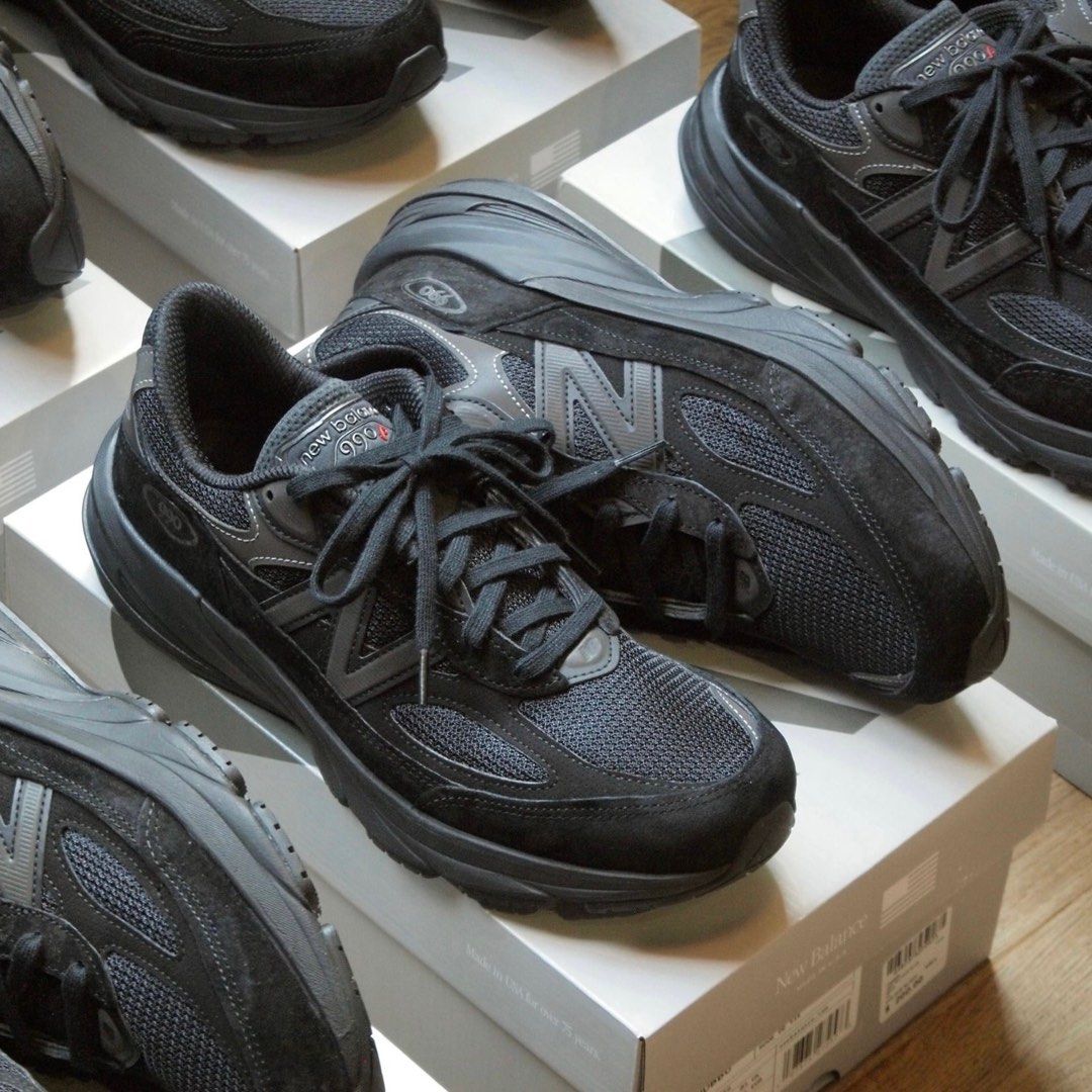 New Balance U990BB6 Triple Black 990 990v6 U990 U990v6, 男裝, 鞋 