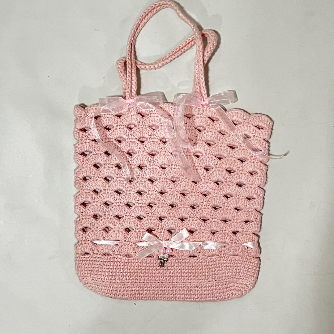 Y2K Crochet Metal Handle Small Bag