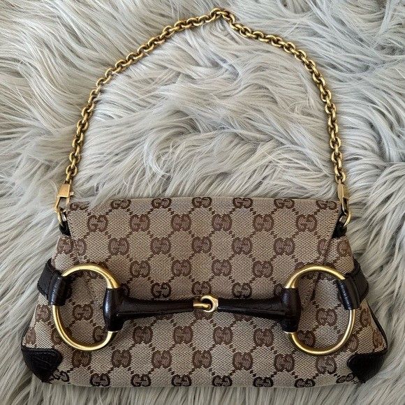 Preloved authentic Gucci horsebit clutch chain bag Women s Fashion Bags Wallets Shoulder Bags on Carousell