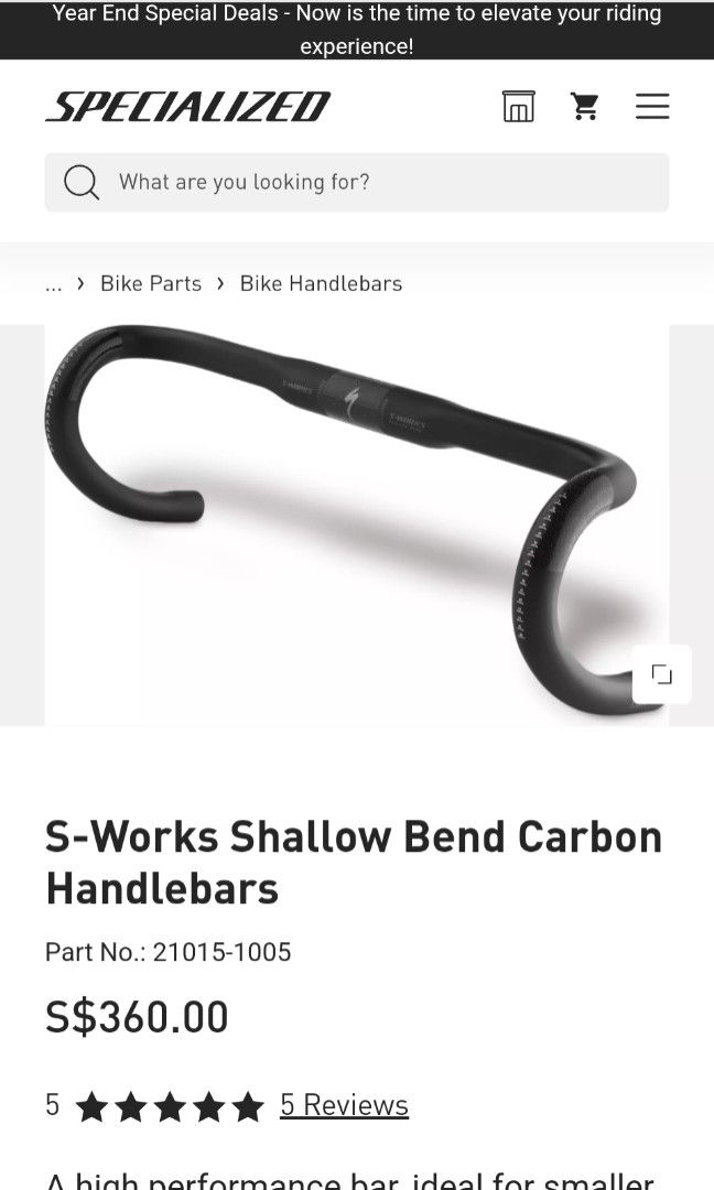 S-WORKS CARBON SHALLOW BEND 400mm