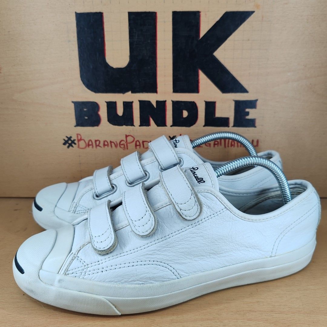 UKBundle 8UK 26.5CM Converse Jack Purcell 3V Leather Velcro Strap White Men s Fashion Footwear Sneakers on Carousell