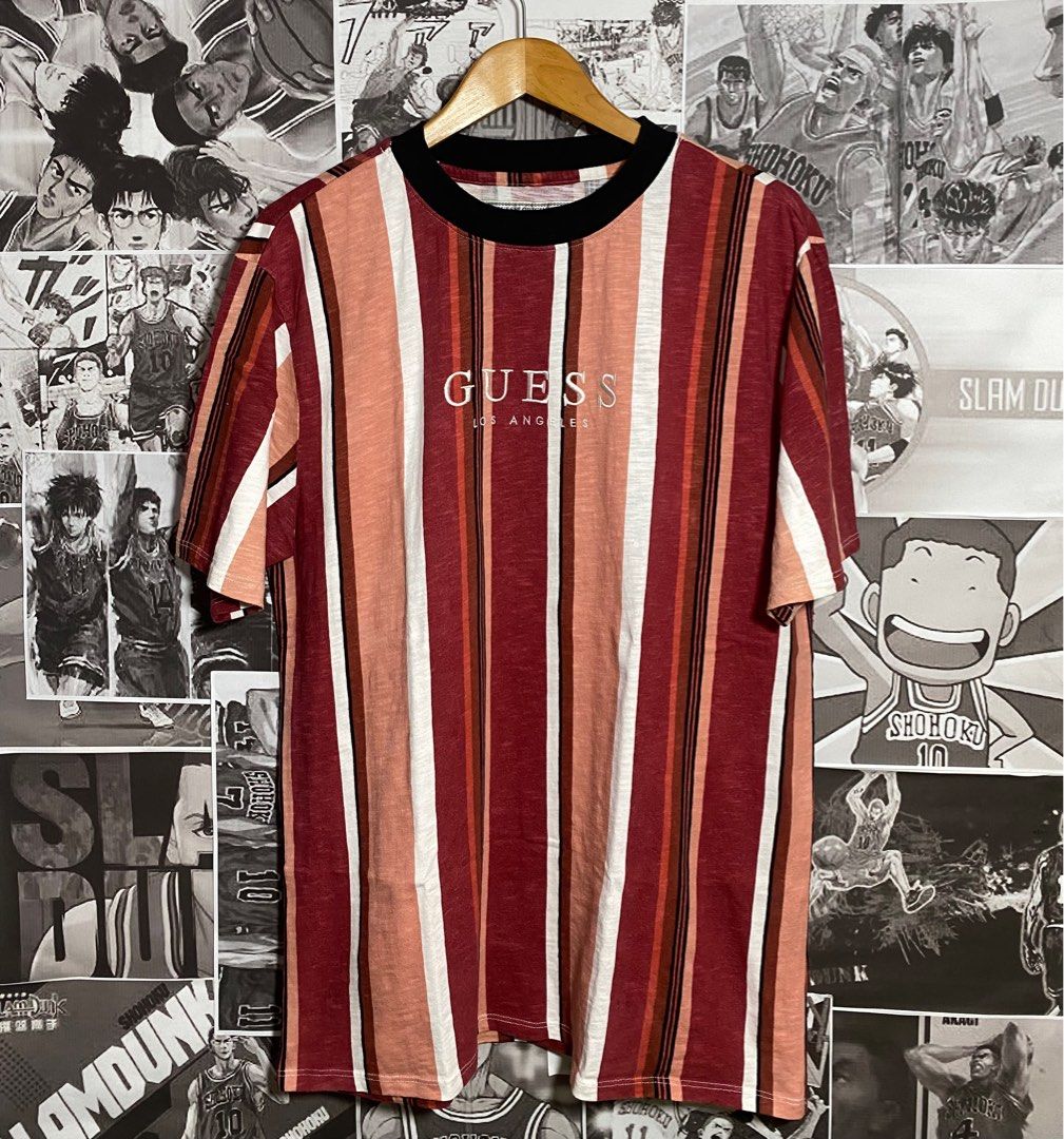 Guess shirt striped mens cheap