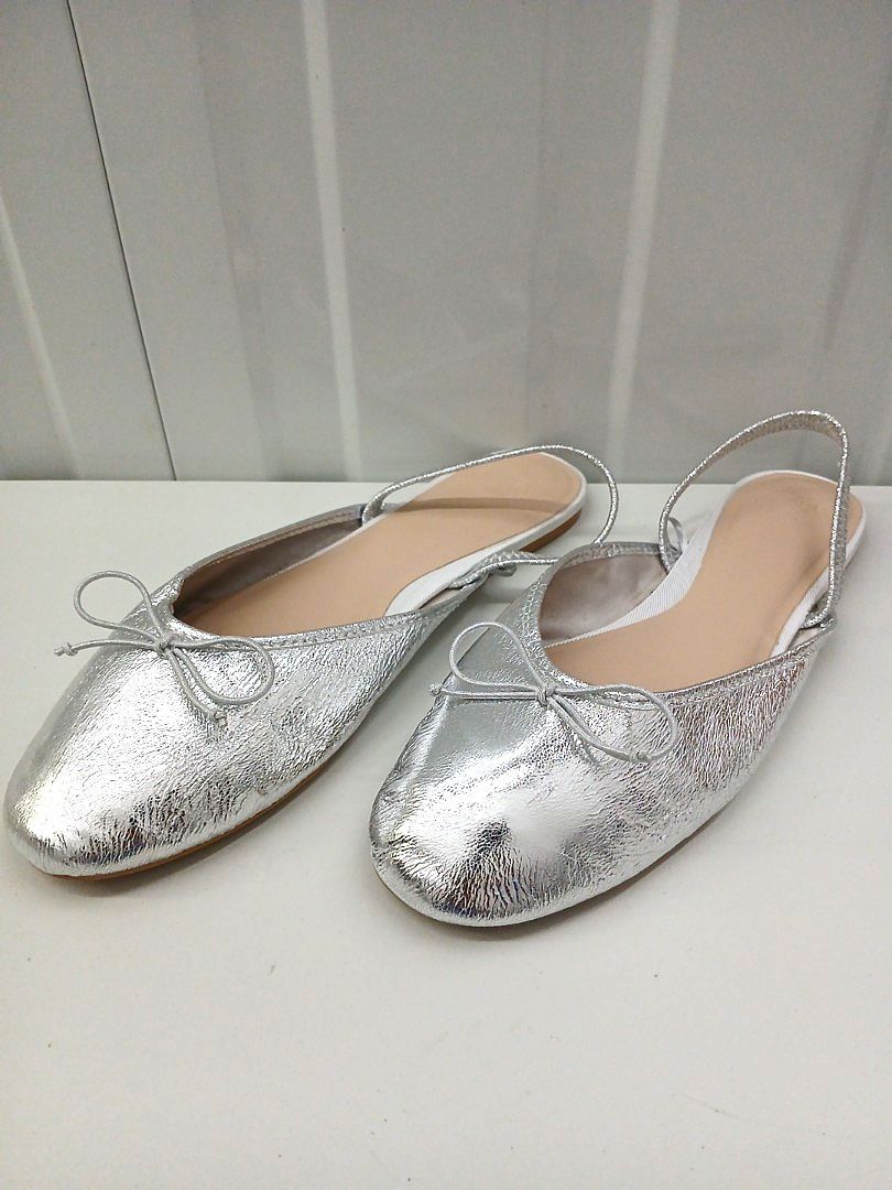 Zara Silver Ballerina Mules Women s Fashion Footwear Sandals on Carousell