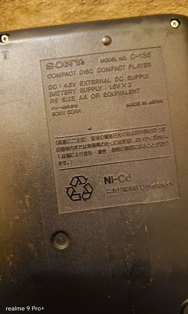 💯 Sony Discman D-135 (Category: Portable Music Players) located in Cavite. Submitted by randzwurkz48441 (Listing ID 1337165325, Image 2). Description: Selling as is untested..