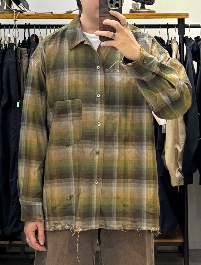 Ancellm R/C Crushed Check Shirt サイズ2 R/C CHECK CRASH LS SHIRT | ANCELLM(アンセルム) / トップス