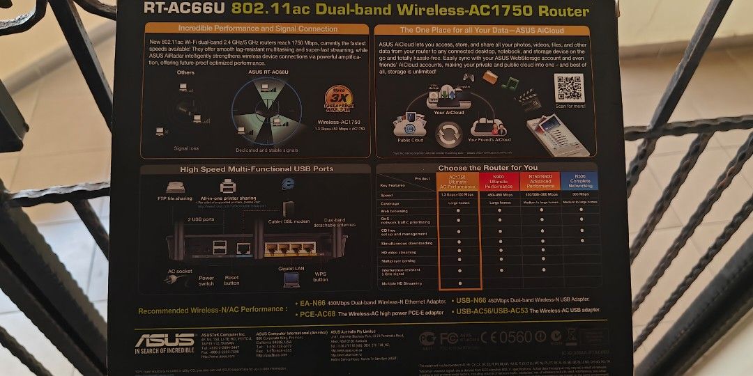 Asus RT-AC66U Router ( Brand New )63223792455169112