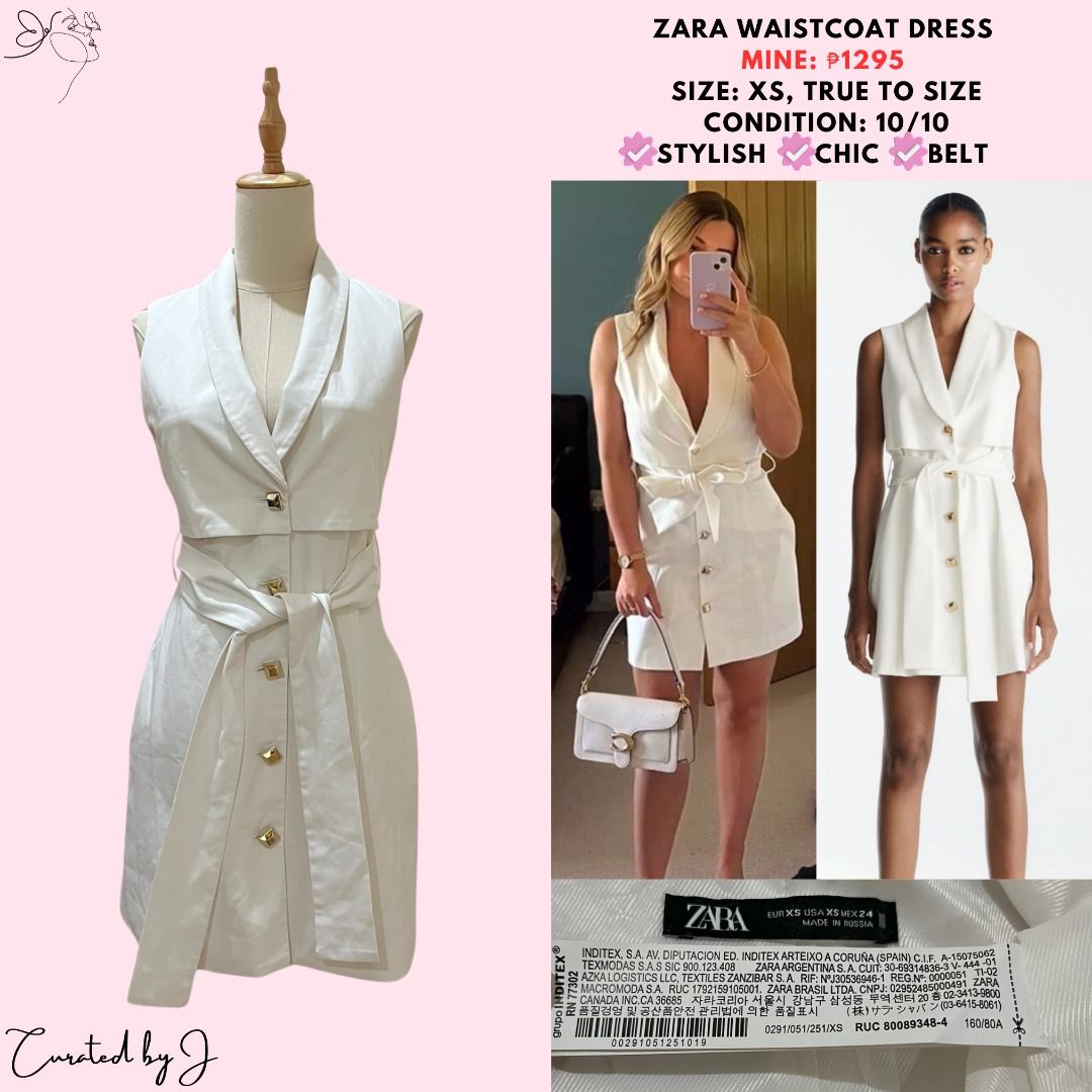 Waistcoat dress zara sale