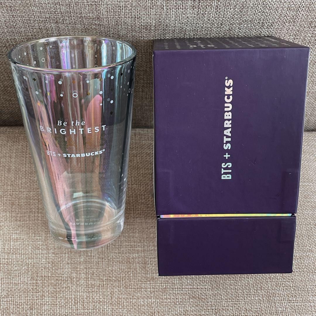 BTS x Starbucks Glass 500ml (Category: Water Bottles & Tumblers) located in Quezon City. Submitted by dsgnmc (Listing ID 1337204923, Image 2). Description: Brand new, unsealed Limited Edition Just in time for BTS Comeback 💜 #BTS #OT7 #RM #Jin #Suga #Jhope #Jimin #V #JK.