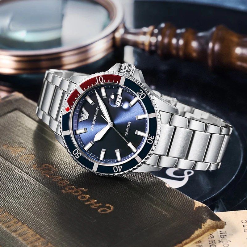 Emporio armani blue face watch 2025