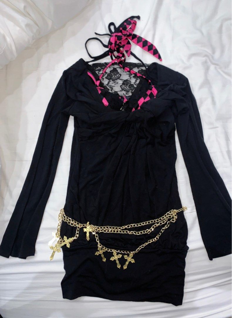 Fancy gyaru gal goth cross belt chains (Category: Belts) located in Makati City. Submitted by nerv0us (Listing ID 1337153591, Image 2). Description: 150p/each p5 for size chart .