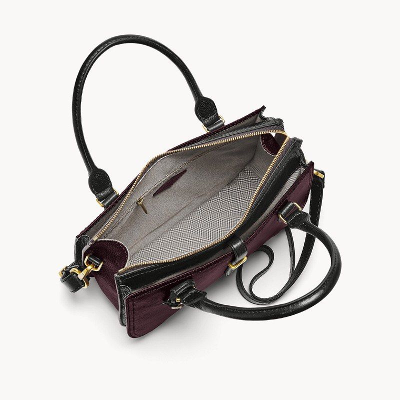 FOSSIL Ryder Leather Satchel Fig Women s Fashion Bags Wallets Cross body Bags on Carousell