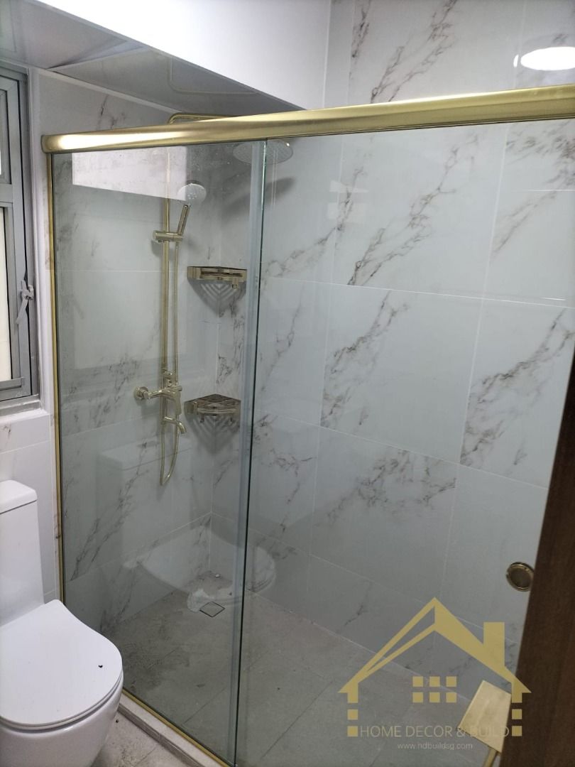 👍Frameless 1 Fixed 1 Slide Shower Screen 👍63109553481859118
