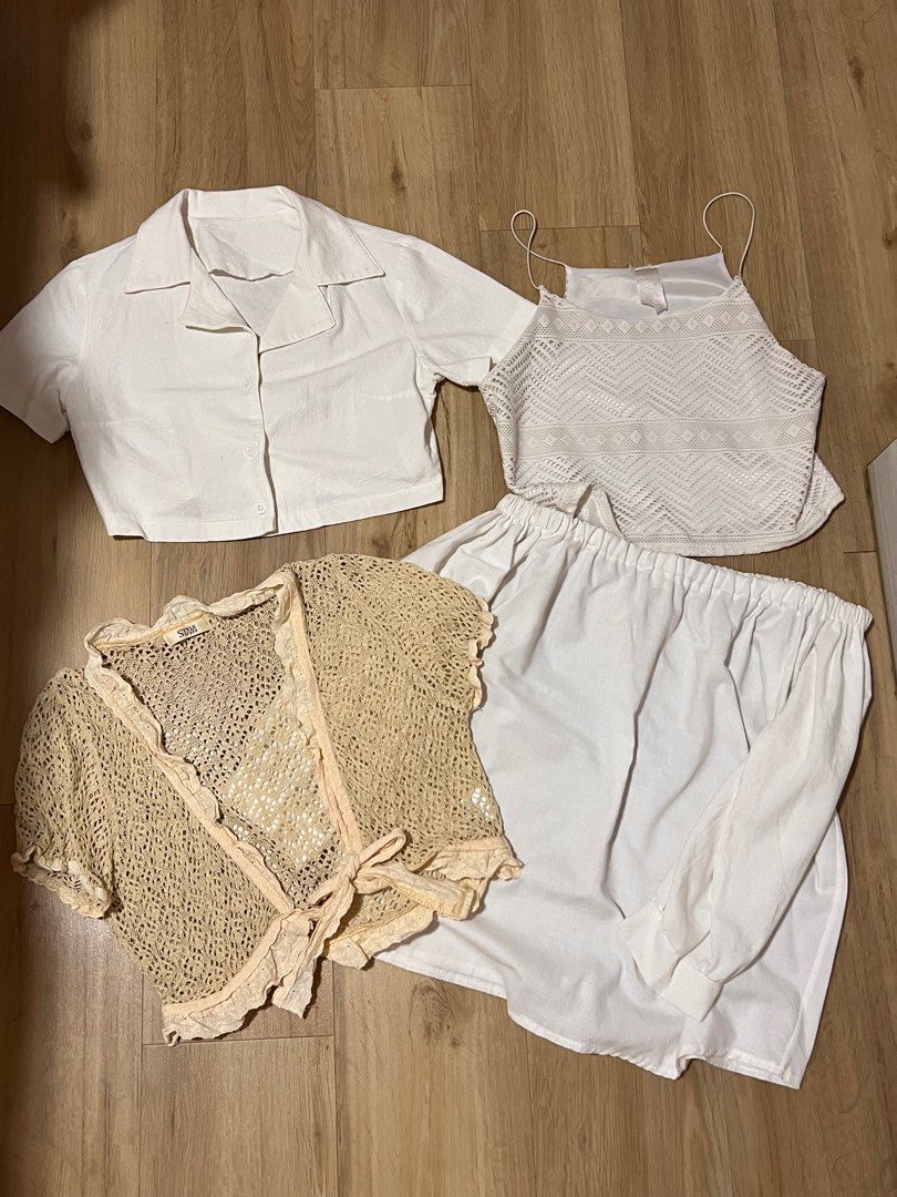 VERY CHEAP CLOTHES VINTAGE WHITE TOPS DRESSES CROP Women s Fashion Tops Shirts on Carousell