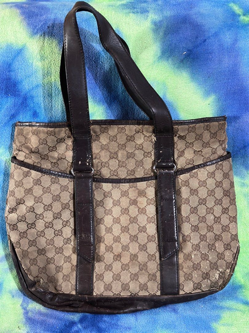 Gucci leather monogram bag deals