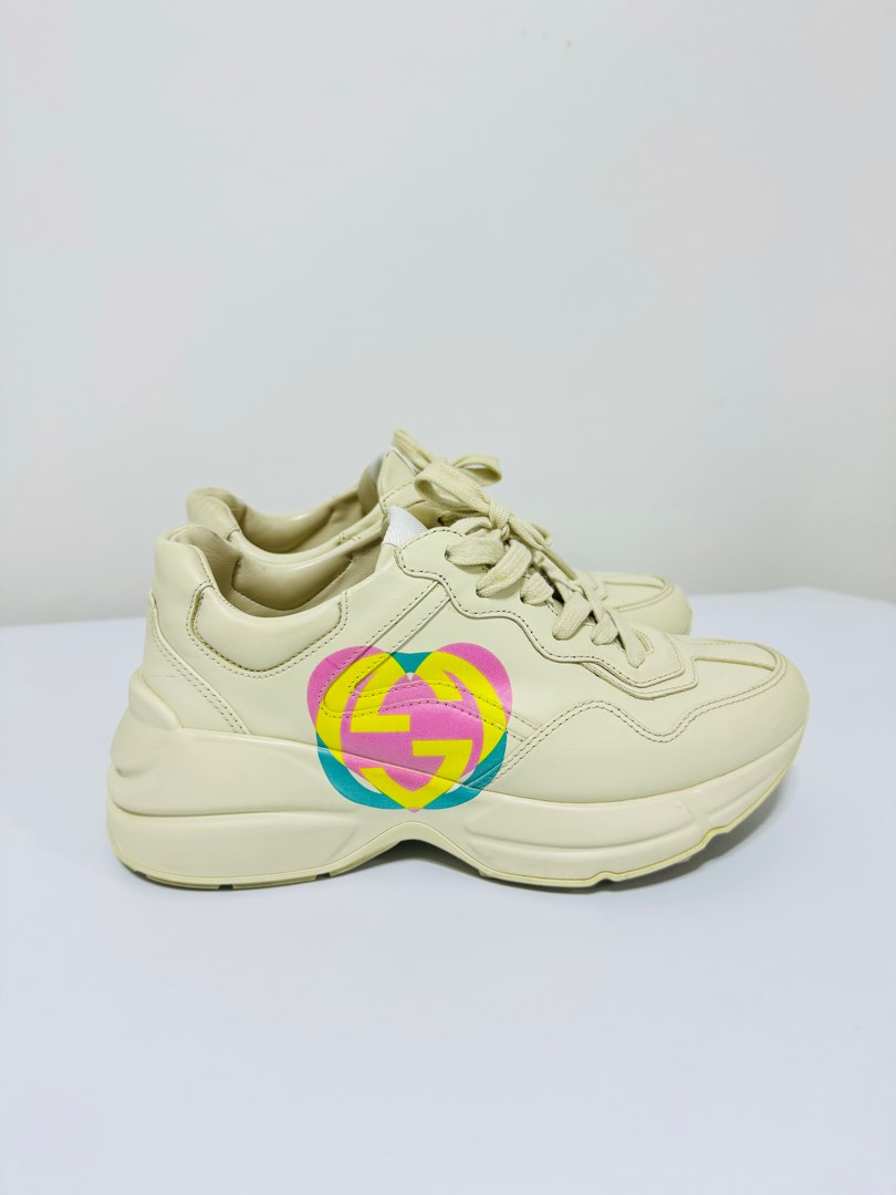 Gucci Rhyton Heart Ivory sneakers Women s Fashion Footwear Sneakers on Carousell