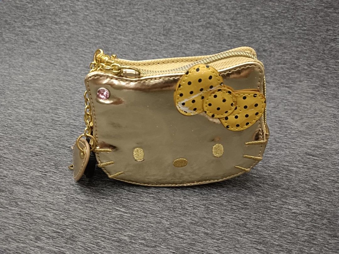 Hello Kitty 金色 錢包 零錢包 皮夾 Sanrio 三麗鷗