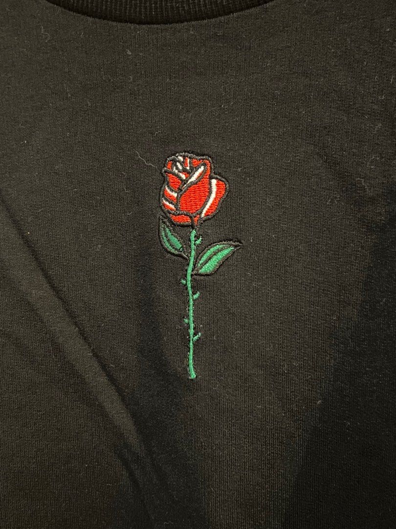 H M Rose Embroidered Sweater Sweatshirt Women s Fashion Tops Longsleeves on Carousell