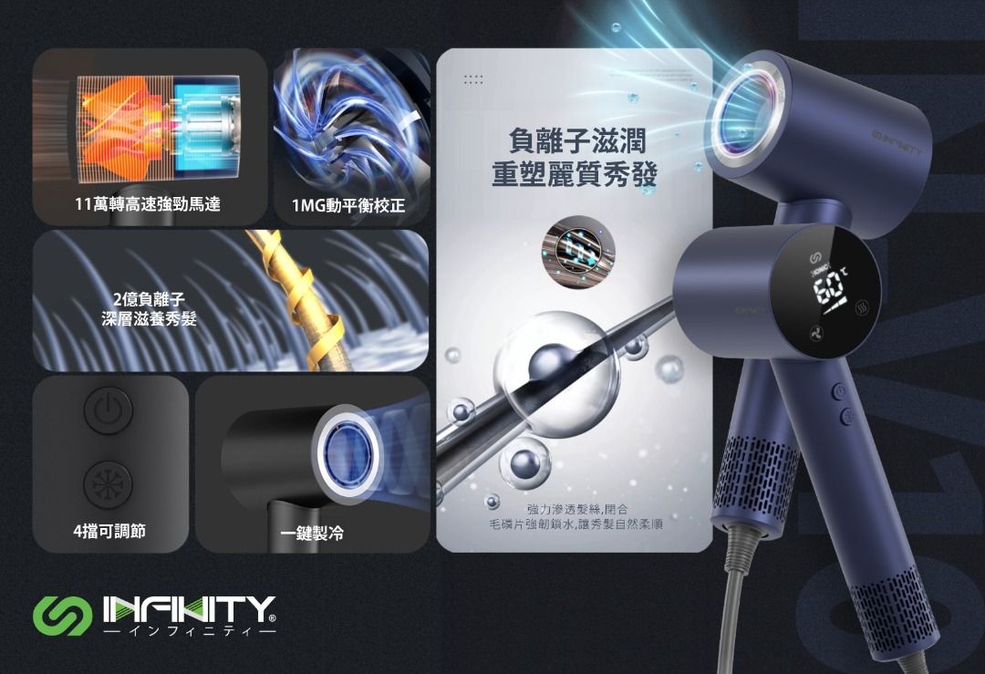 Infinity V10 2億水潤負離子護髮風筒 [香港行貨1年保養] [順豐自取點免運費], 美容＆個人護理, 健康及美容 - 頭髮護理 ...