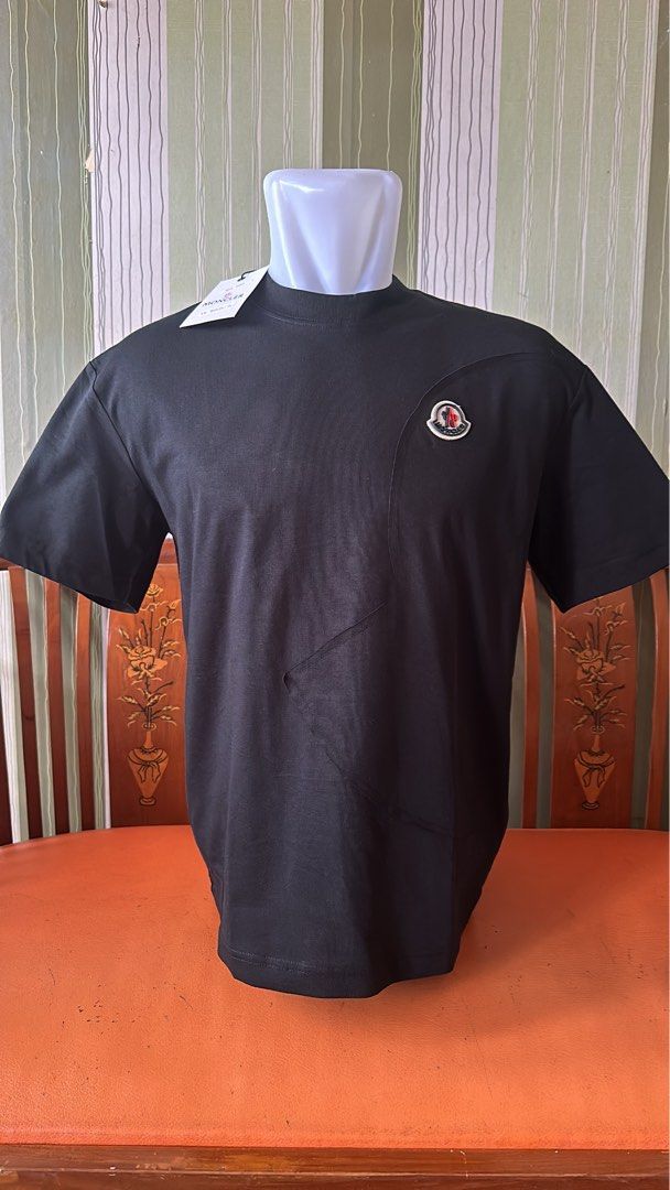 Original Moncler MONCLER Men Logo Patch Polo Shirt In Black Cotton