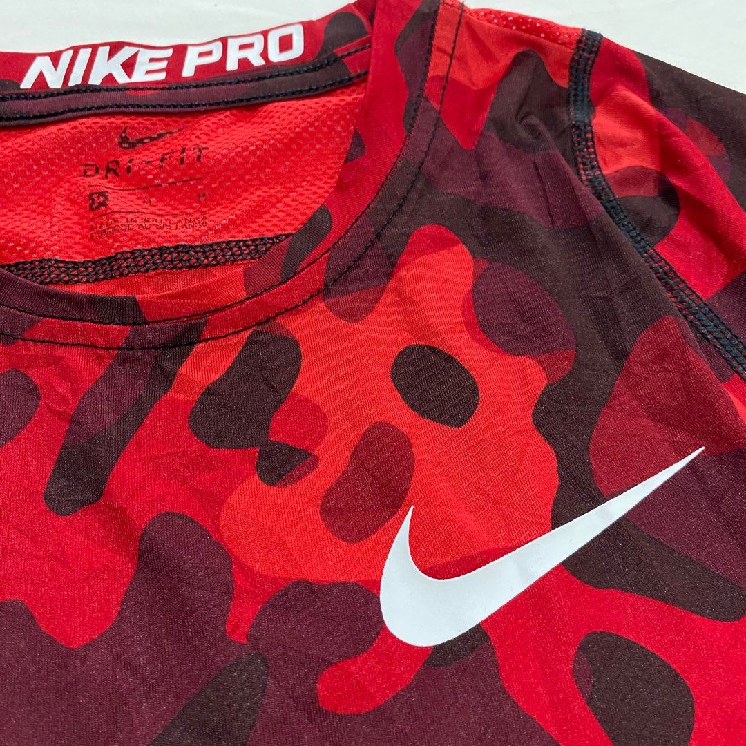 nike red camo shirt