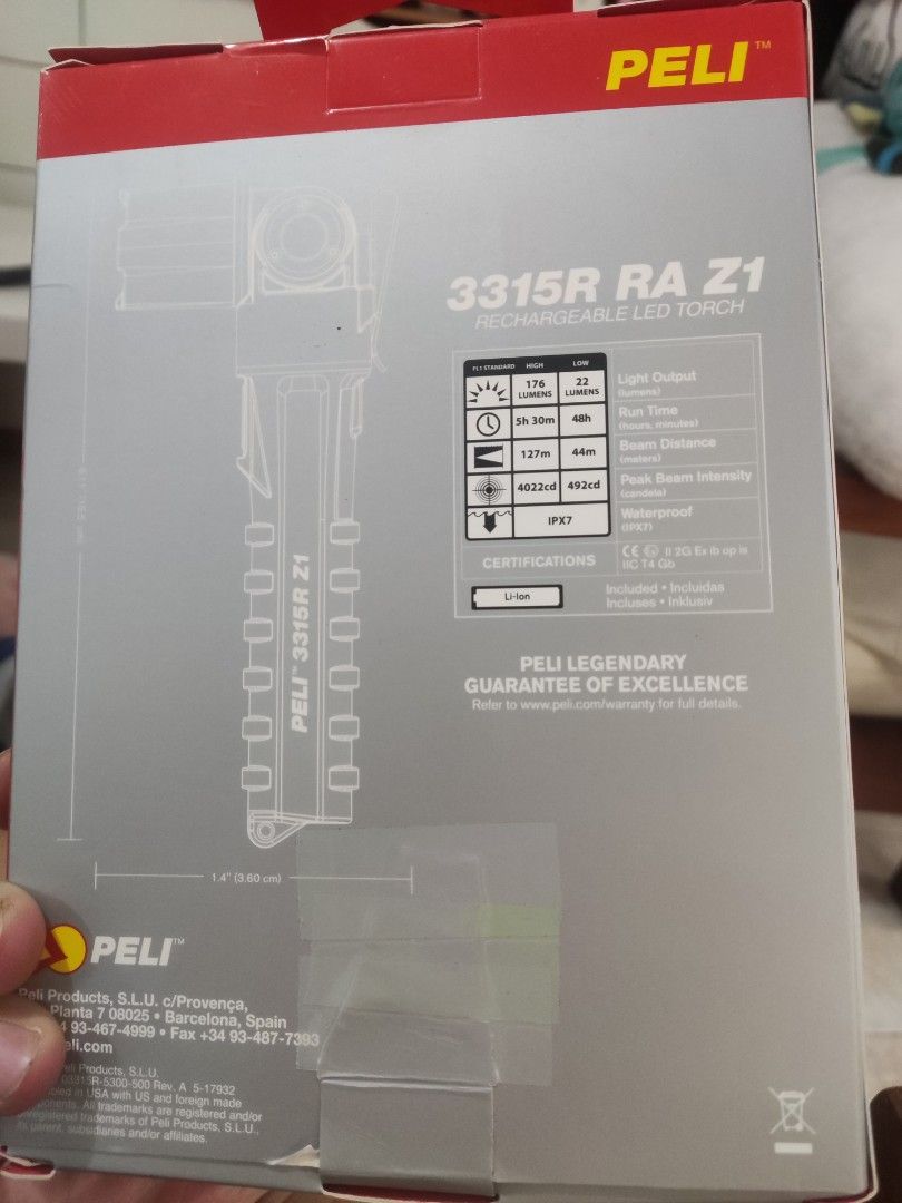PELI LED Rechargeable Flash Light/Torch (Category: Construction Tools & Equipment) located in Manila. Submitted by pauduro (Listing ID 1337067131, Image 2). Description: PELI LED Rechargeable Flash Light/Torch Opened for testing only Never been used Ex Proof - Zone 0 176 Lumens High.