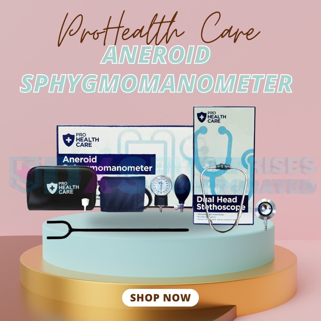 PRO HEALTH CARE ANEROID SPHYGMOMANOMETER WITH STETHOSCOPE SET, Health ...