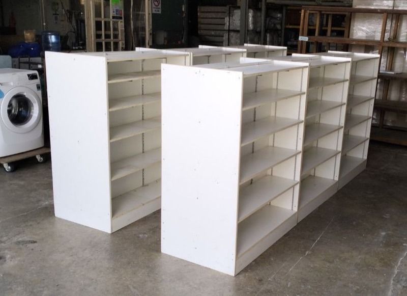 S14-A Rak Gondola 2 side Rack Wooden Display Rack White, Furniture ...